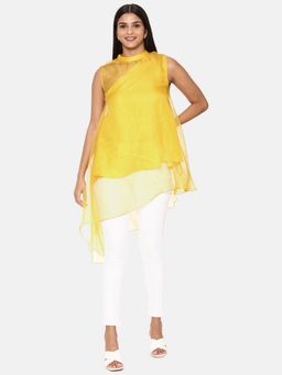 ASMI By Mayank Modi - Yellow Organza Silk Top
