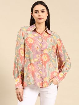 ASMI By Mayank Modi - Pastel Printed Muslin Shirt