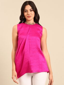 ASMI By Mayank Modi - Pink Silk Chiffon Slub Tops