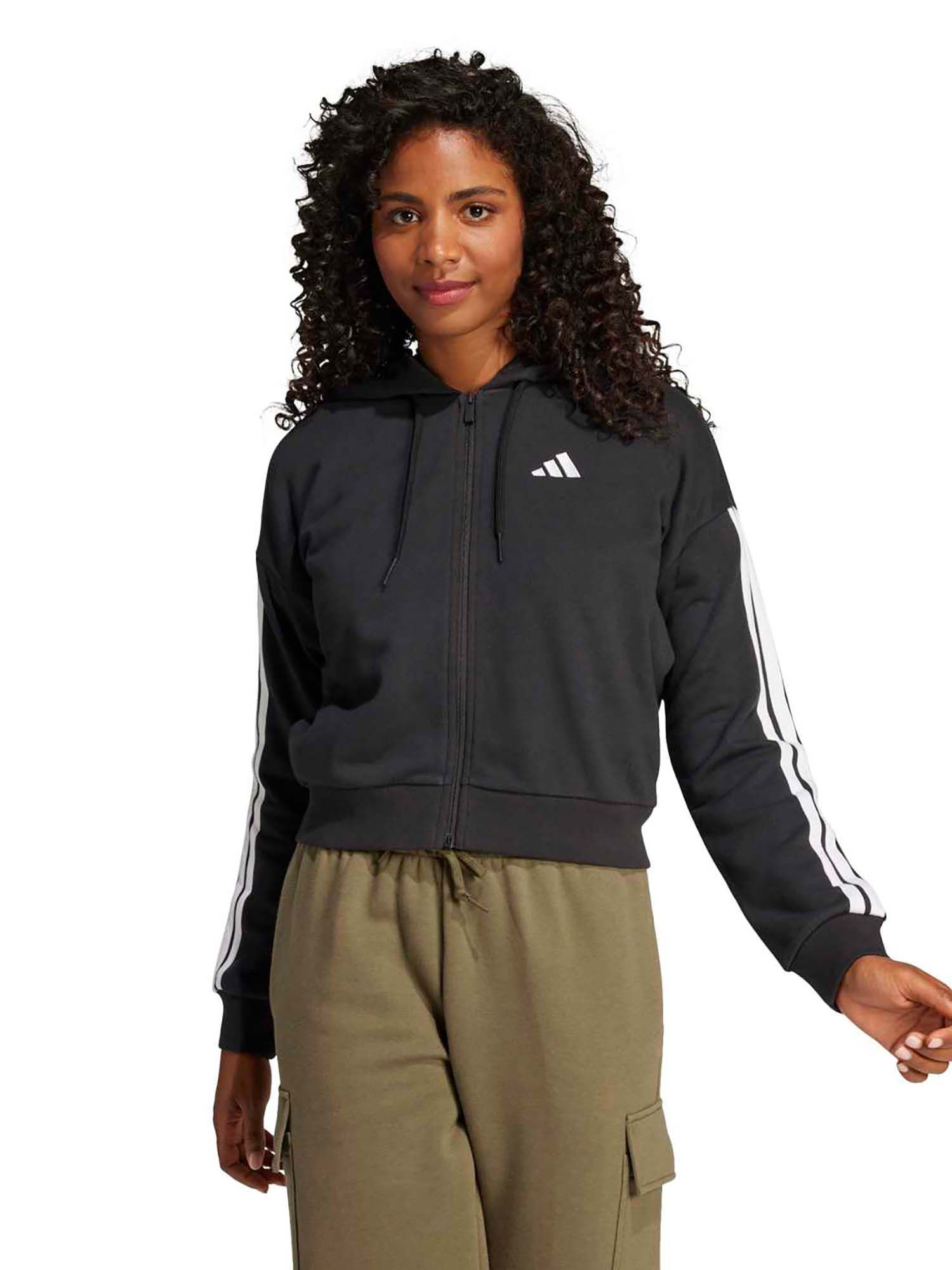 adidas W 3S FT FZ HD Women Black Training Jacket-picture-12