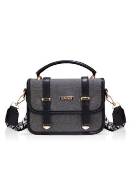 LUVOKSI - Black Textured Sling Bag (Medium)