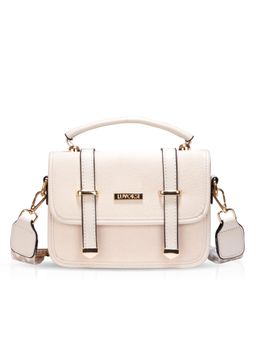 LUVOKSI - Off White Textured Sling Bag (Medium)