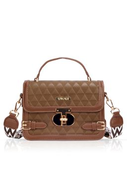 LUVOKSI - Brown Textured Sling Bag (Medium)