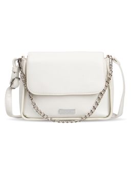 LUVOKSI - White Solid/Plain Sling Bag with Detachable Handle (Medium)