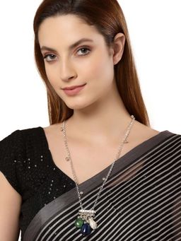 Dugran By Dugristyle - Green & Silver Real Haar Necklace