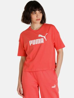 Puma - Ess Cropped Logo Women Pink T-shirt