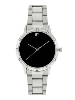 Joker and Witch - Joker & Witch Dusk Black Dial Silver Metallic Link Strap Analog Womens Watch