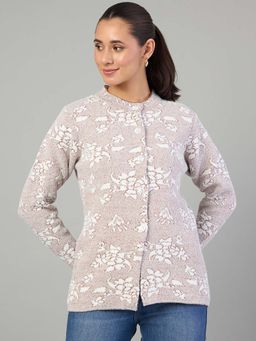 Duke - Women Button Fly Regular Brown Cardigan