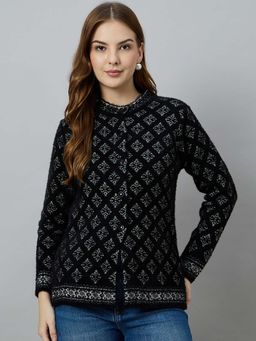 Duke - Women Button Fly Short Black Cardigan