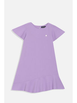Allen Solly - Girls Purple Solid Casual Dress