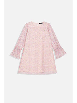 Allen Solly - Girls Pink Floral Printed Casual Dress