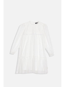 Allen Solly - Girls White Embroidered Casual Dress