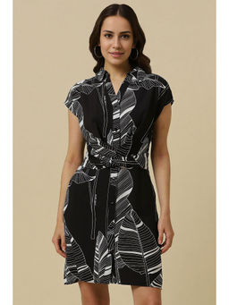 Allen Solly - Women Black Printed Casual Dress