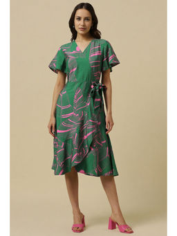 Allen Solly - Women Green Printed Casual Dress