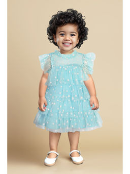 Allen Solly - Girls Blue Printed Casual Dress