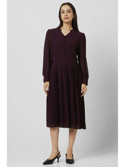 Van Heusen - Women Wine Solid Party Dress