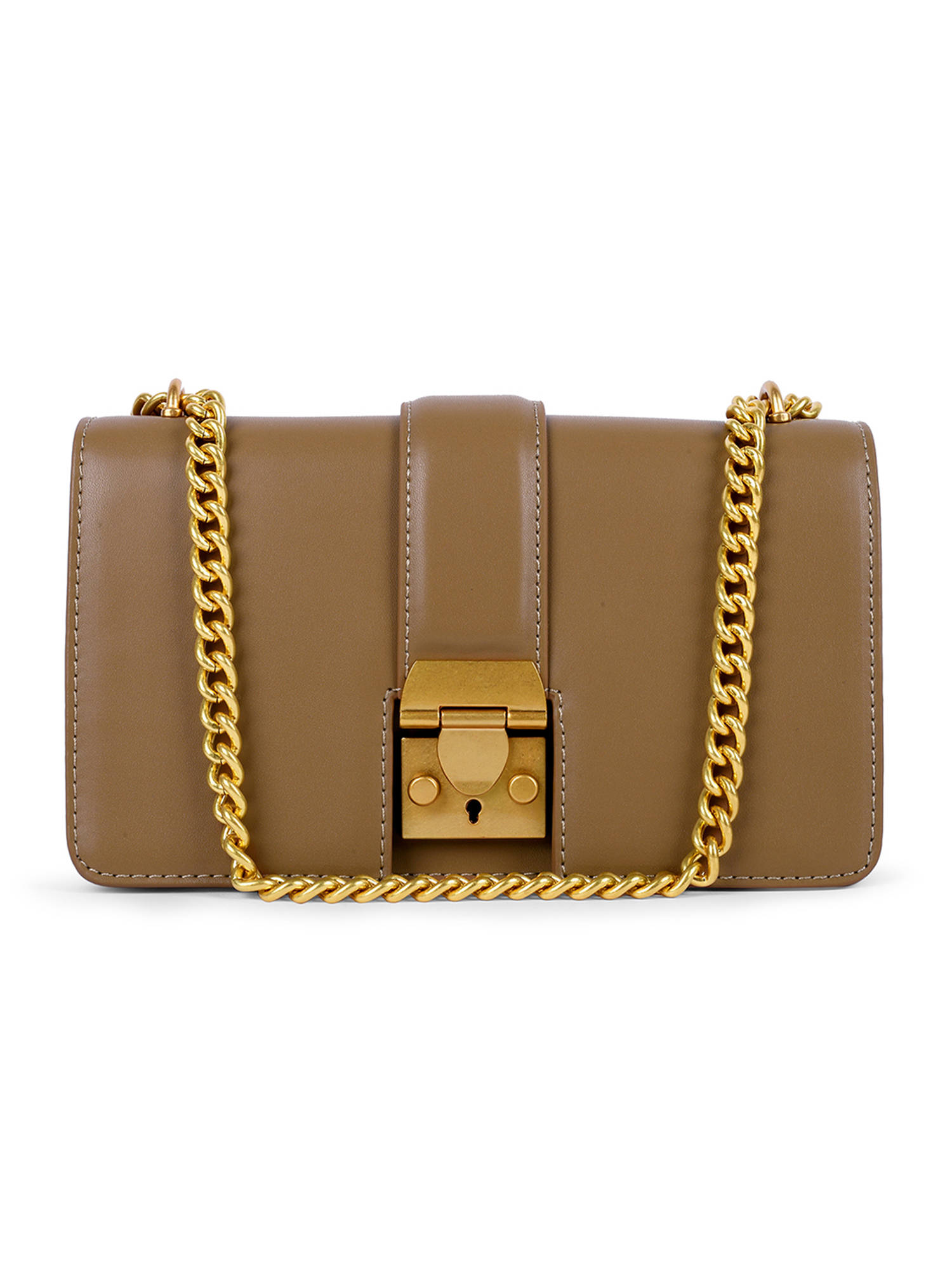 Scarlet Beige Shoulder Bag With Adjustable Sling Strap