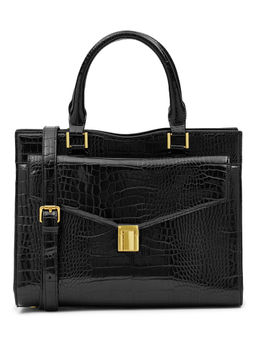 MIRAGGIO - Alison Black Satchel Bag with Detachable Strap
