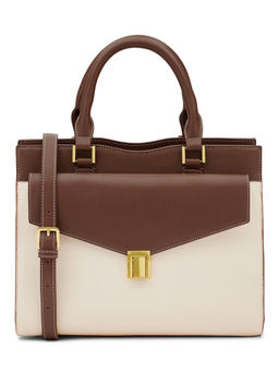 MIRAGGIO - Alison Beige Satchel Bag with Detachable Strap