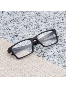 TED SMITH - Rectangular Black Spectacles for Mens Womens (54)