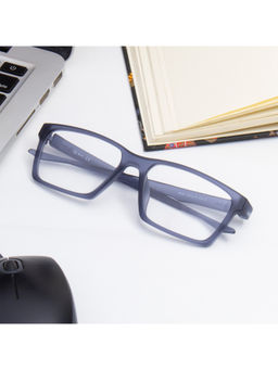 TED SMITH - Rectangular Matt Blue Spectacles for Mens Womens (54)