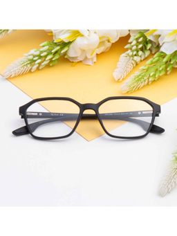 TED SMITH - Rectangular Black Spectacles for Mens Womens (53)