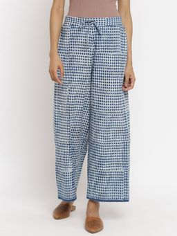 Folksong - Light Grey Handblock Print Parallel Pants