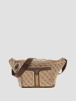 Guess - Men Brown Printed Milano Maxi Belt Bag