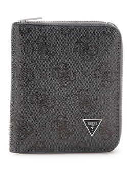 Guess - Men Black Printed Milano Zip Around Wallet