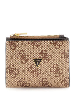 Guess - Men Beige and Brown Printed Milano Bifold Top Zip Wallet