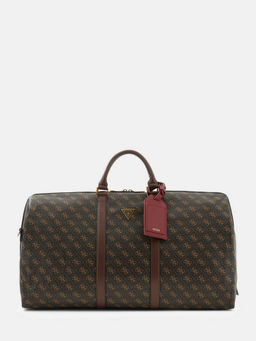 Guess - Men Brown Printed Pisa Weekender Duffel Bag