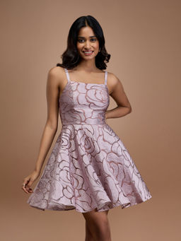 RSVP by Nykaa Fashion - Pink Strappy Fit and Flare Printed Mini Dress
