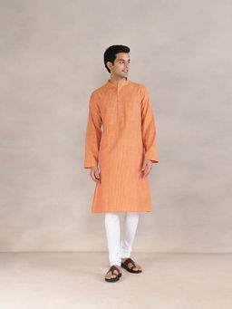 Fabindia - Orange Cotton Long Kurta