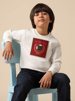 U.S. POLO ASSN. - White Boys Brand Embroidered Regular Fit Sweatshirt
