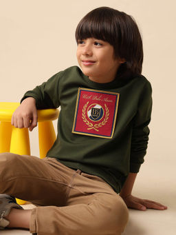 U.S. POLO ASSN. - Olive Boys Brand Embroidered Regular Fit Sweatshirt