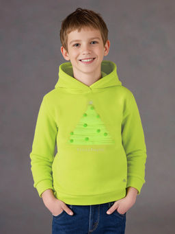 CHERRY CRUMBLE BY NITT HYMAN - Unisex Green Solid Embroidery Unisex Hoodie