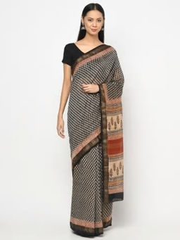 Fabindia - Cotton Silk Printed Bagru Sari