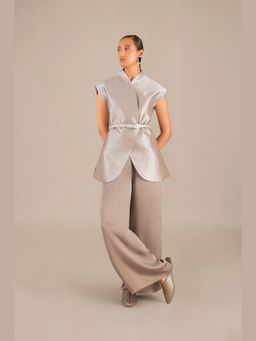 AMPM - Silver Effat Jacket with Palazzo and Belt