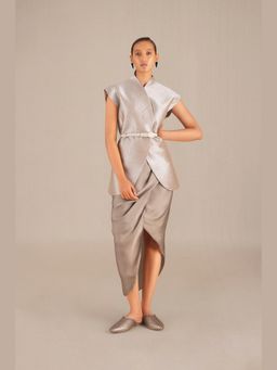 AMPM - Silver Effat Jacket with Skirt and Belt