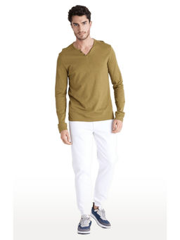 CELIO - Mens Olive Melange Regular T-Shirt