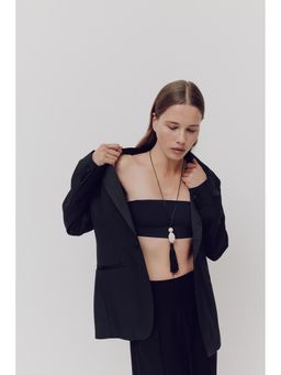 H&M - Women Black Pendant Cord Necklace