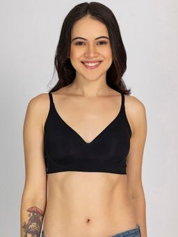 Chelvet - Women Black Seamless Padded Pull On Bra