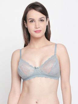 bodyline - Aish Double Layered Grey Non Wired Medium Coverage Breathable Lace Bra