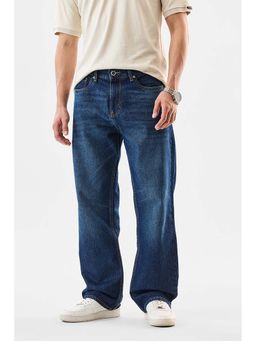 Snitch - Dark Blue Washed Loose Casual Jeans