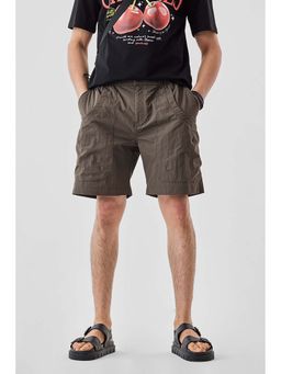 Snitch - Brown Solid Loose Casual Shorts