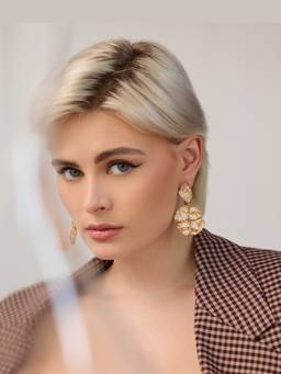 Anaash - 22K Gold Plated White Trebo Drops