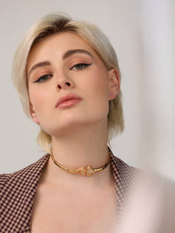 Anaash - 22K Gold Plated White Trebo Choker
