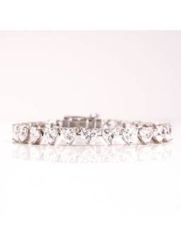 PRATA - Heart Shape Tennis White Bracelet
