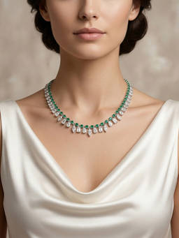 PRATA - Poise Green Necklace