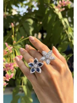 PRATA - Two Of A Kind Blue Ring